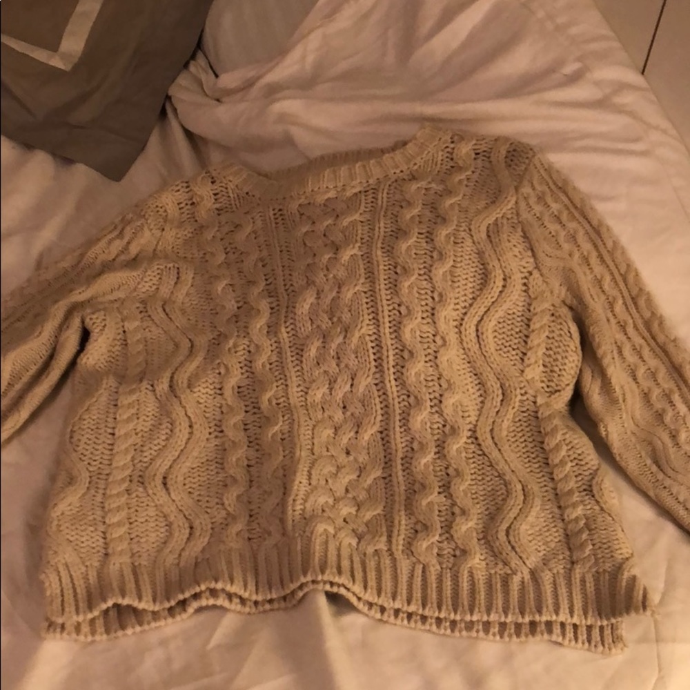 Cream cable knitted sweater
